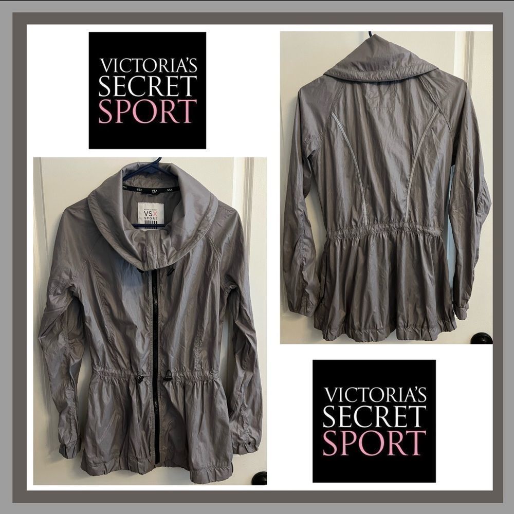 Victoria Secret Sport Light Purple/Grey Drawstring Waist Jacket Size XS